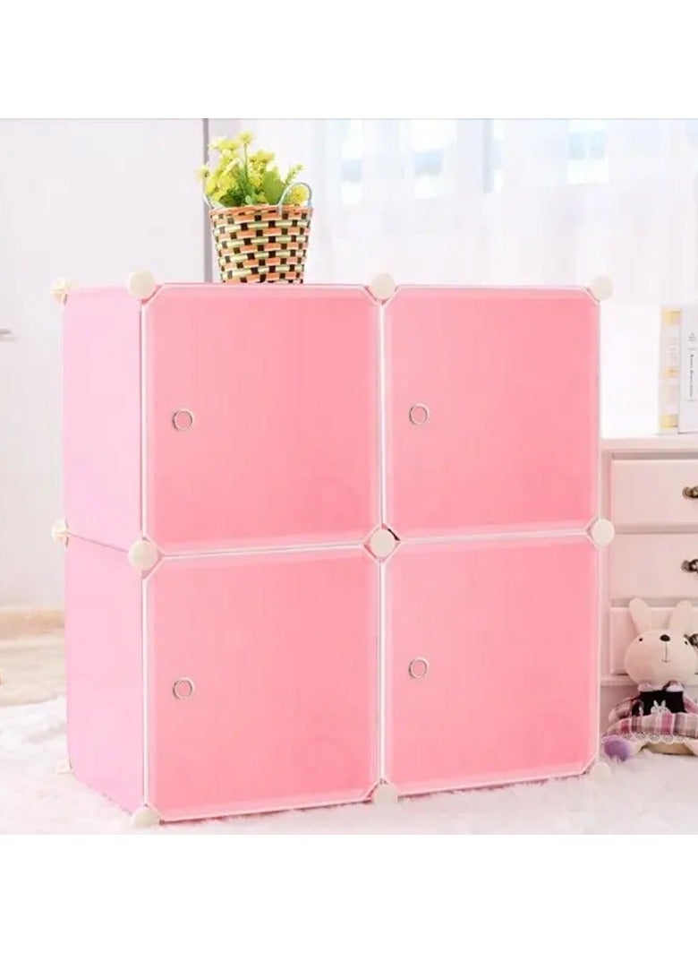 DubaiGallery Portable Closet Storage Rack Environmentally Friendly Resin Material, DIY Assembly. Modular Bookcase, Bedroom, Storage Rack with Door 4 Cabinet - Image 3