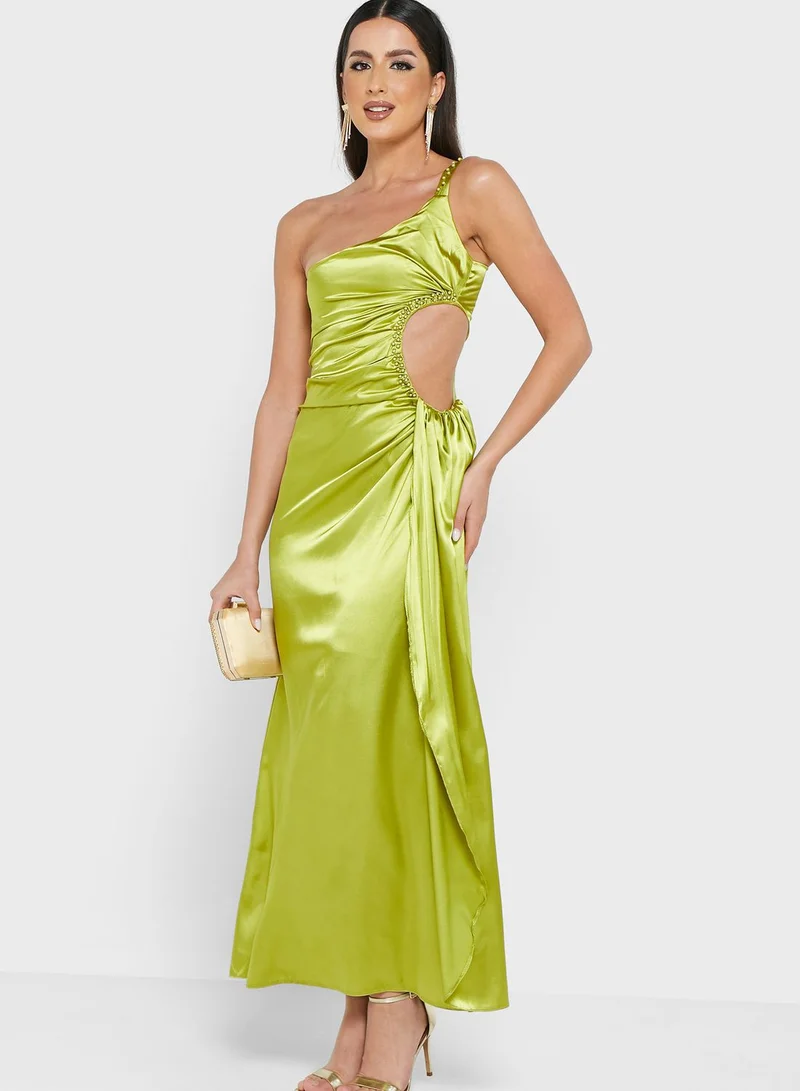 Ella Limited Edition Chartreuse Satin Gown Dress