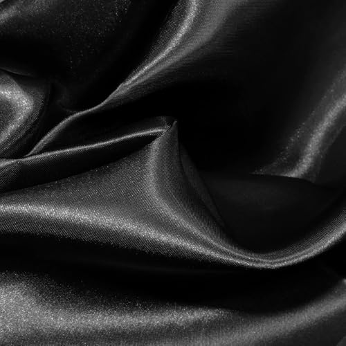 Filloxy Plain Silky Shine Satin Fabric Material for Fashion Design Stitching Multiple Use Includes Dress, Pillow Cover, Designer Cloths, Home Decor Material - 44" Hight (Black, 2 Meter) - Image 4