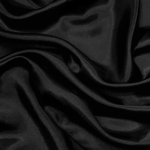 Filloxy Plain Silky Shine Satin Fabric Material for Fashion Design Stitching Multiple Use Includes Dress, Pillow Cover, Designer Cloths, Home Decor Material - 44" Hight (Black, 2 Meter) - Image 5
