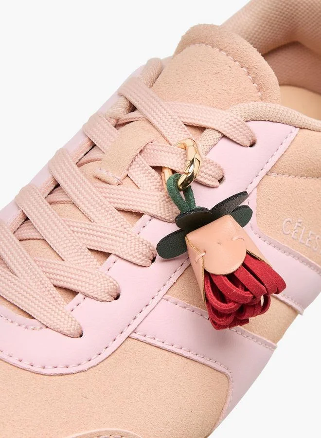 Celeste PINK Women Lace-Up Ankle Sneakers for Women | Best Price UAE