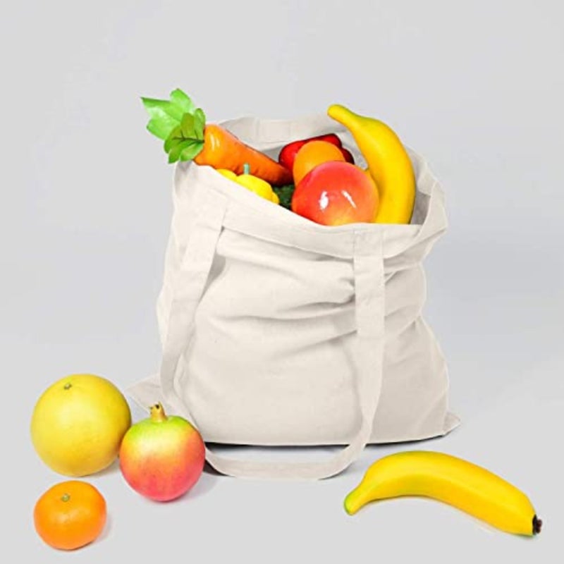 U HOOME 12 Pack Canvas Tote Bag, Lightweight Blank Bulk Cloth bags, Cloth Cotton Totes Bag for Shopping, Reusable Grocery Shopping Cloth Bags, Suitable for DIY, Advertising, Promotion, Gift - Image 5