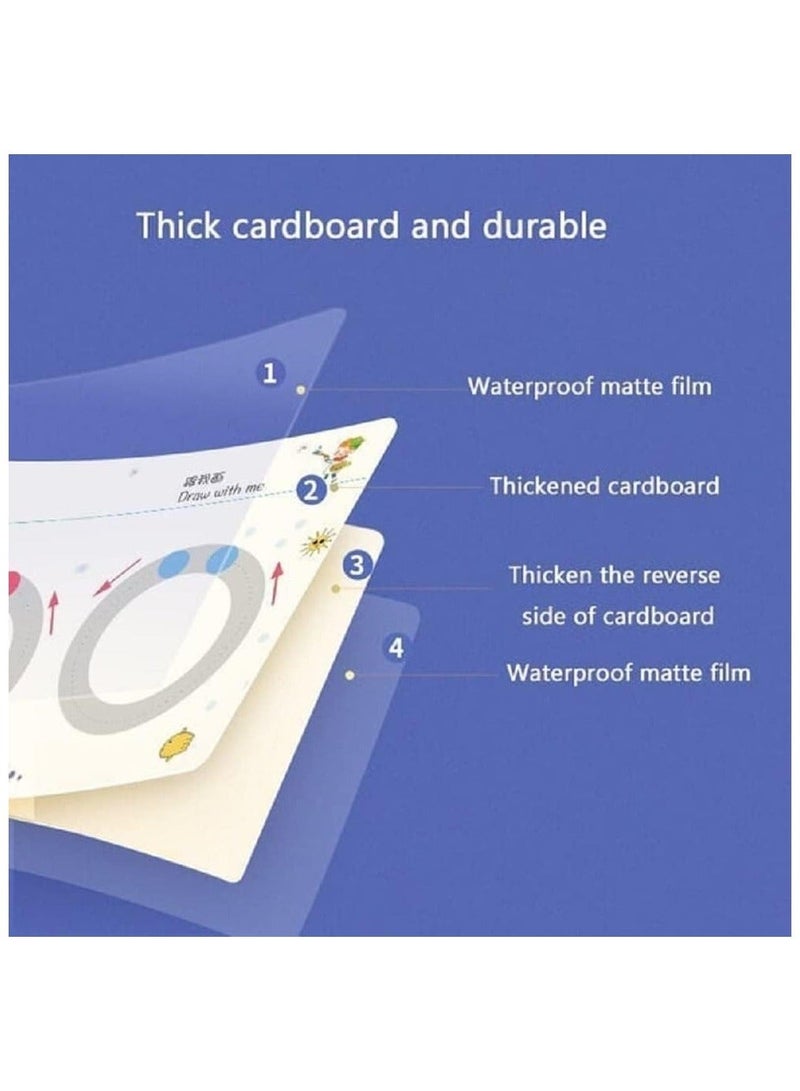 دفتر تمارين "سكريبل سمارت"، مجموعة دفاتر تمارين التتبع السحري، عقول فضولية صغيرة، دفتر تمارين "سكريبل سمارت" لتنمية مهارات العقول الشابة، ورق تتبع للتعليم المبكر للرسم (مزيج، ٤ قطع) - Image 5