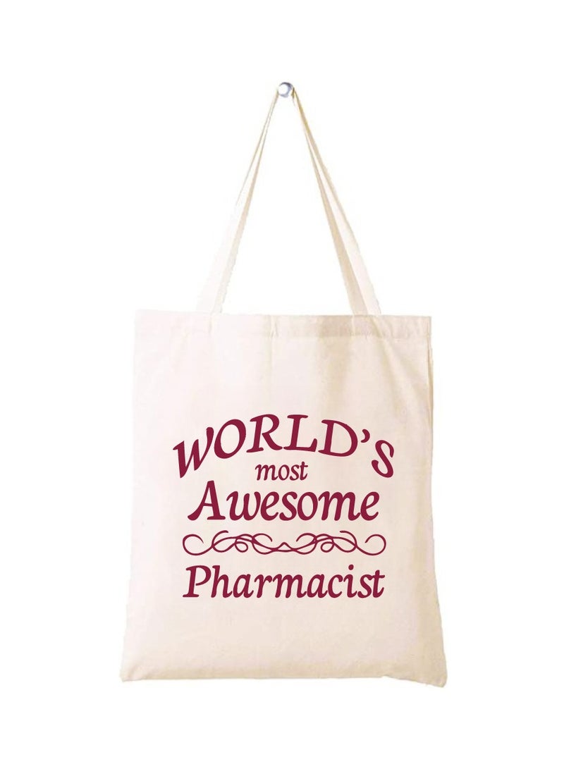 PRINTSHOP4ME Pharmacist Day Appreciation Canvas Tote Bag - Celebrating the Pharmacists Day - Shopping and Party Bag for Pharmacist Students - Teachers - Image 1