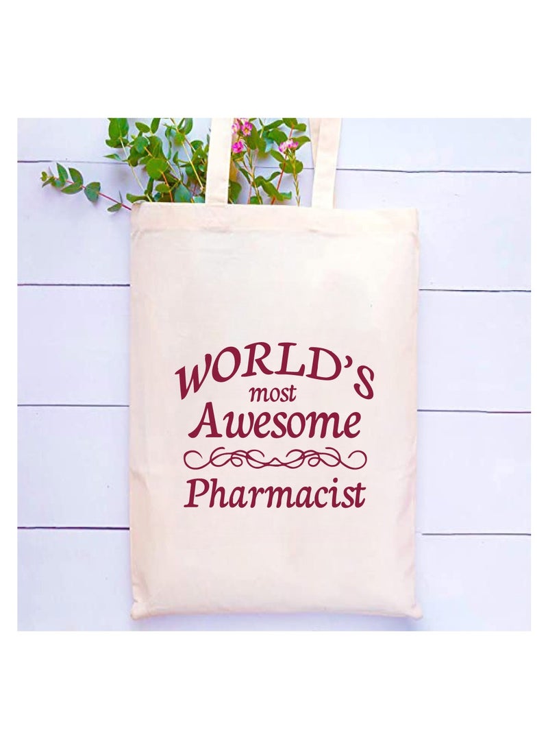 PRINTSHOP4ME Pharmacist Day Appreciation Canvas Tote Bag - Celebrating the Pharmacists Day - Shopping and Party Bag for Pharmacist Students - Teachers - Image 2