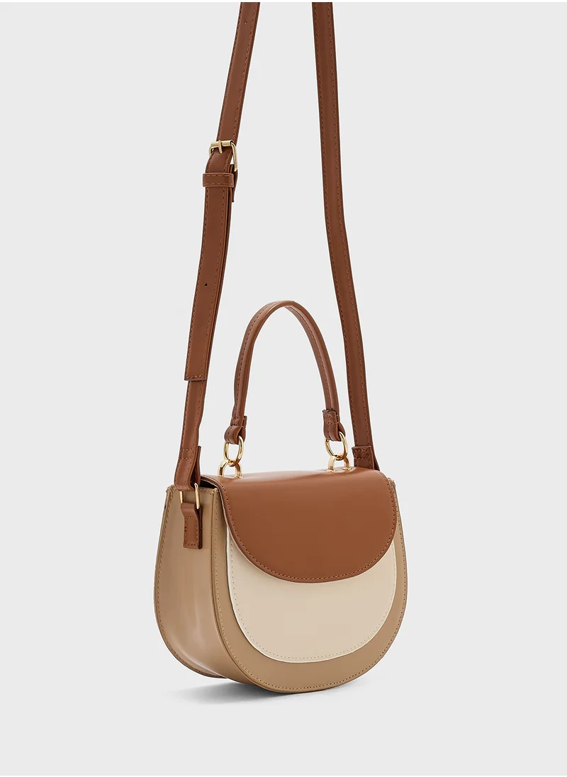 جينجر Color Block Satchel Bag
