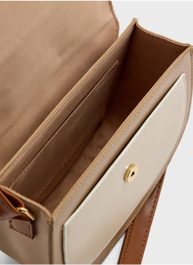 جينجر Color Block Satchel Bag