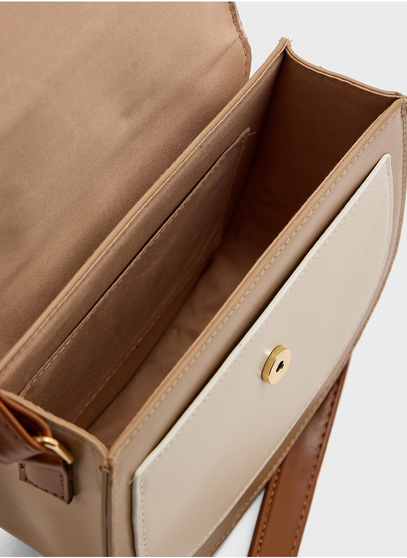 Ginger - Color Block Satchel Bag - Image 1