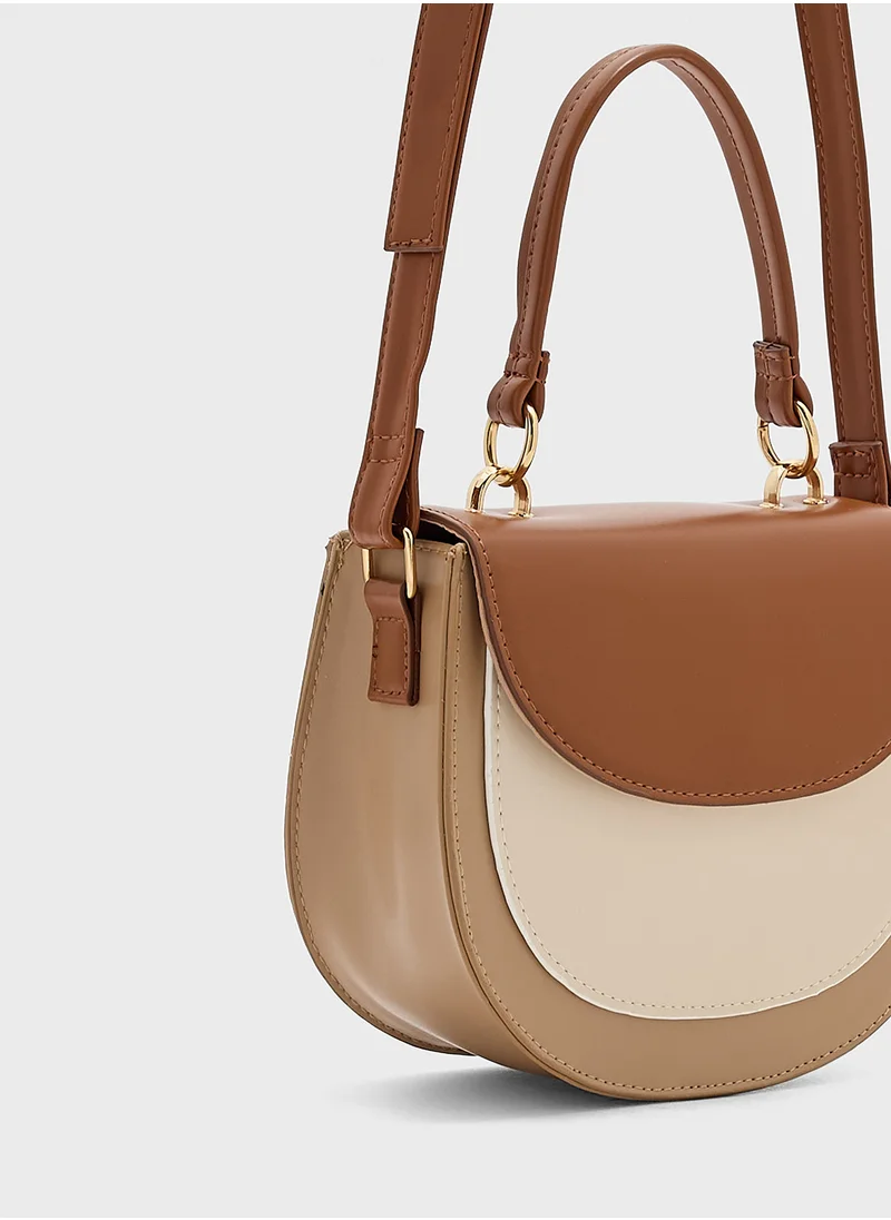 جينجر Color Block Satchel Bag