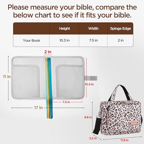 DERSTUEWE Stylish Premium Bible Cover Case for Women – Durable, Fashionable, and Secure Bible Protector with Leopard Print – Perfect Bible Carrying Case for Church, Travel, and Daily Use - Image 2