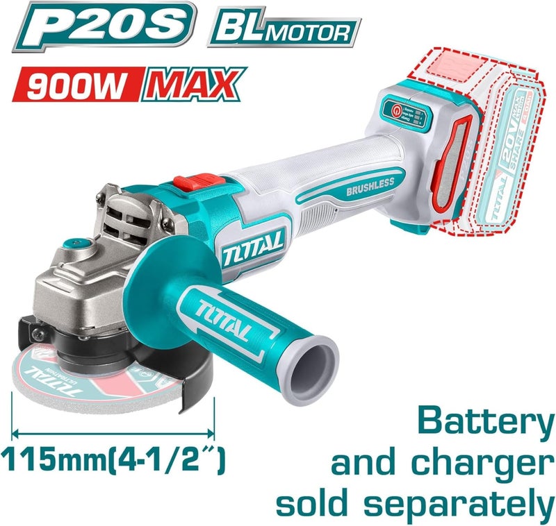 توتال مطحنة زاوية لاسلكية Tagli21154 - Image 2