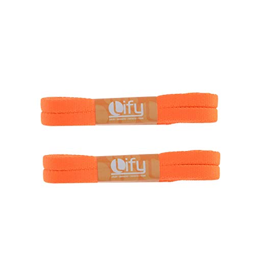 Lify 2 Pair Polyester Flat Shoe Laces for Athletic, Running - 5/16 Wide Shoelaces for Sneakers Shoes Boot Strings (120CM (47.25-Inch), Orange) - Image 2