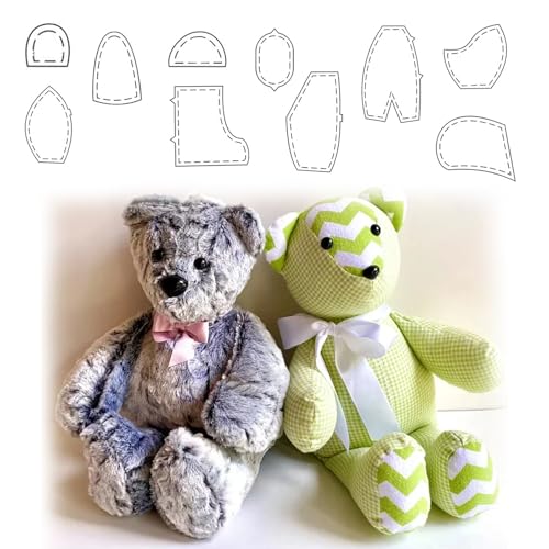 shumeishop Memory Bear Template Ruler Set with Instructions - Sewing Pattern Template Acrylic Quilting Template Cutting Set, Memory Bear Sewing Patterns Template Home Sewing Art Craft for Gift 10pcs - Image 4