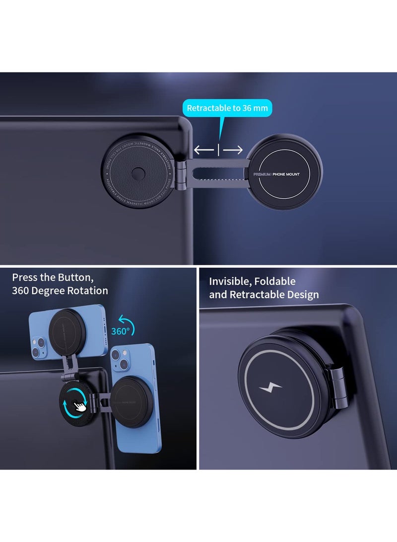 Barakah Magnetic Wireless Car Charger Mount Compatible with MagSafe Designed for Tesla Model 3/Y, 15W Fast Charging Magnetic Car Phone Mount Foldable Invisible Dashboard for iPhone 14/13/12(Black) - Image 3