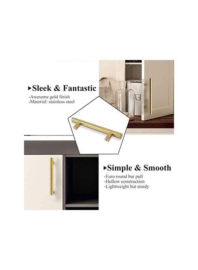 PROMASS promass Five-Pcs Gold Handle Wardrobe Door Handle Drawer Cabinet Shoe Cabinet Light Luxury Modern Minimalist American Nordic Small Double Hole Handle  - Image 4