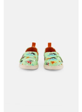 TOMS Toddlers Boy Dogs Print Velcro Casual Shoes, Lime Green  - Image 2