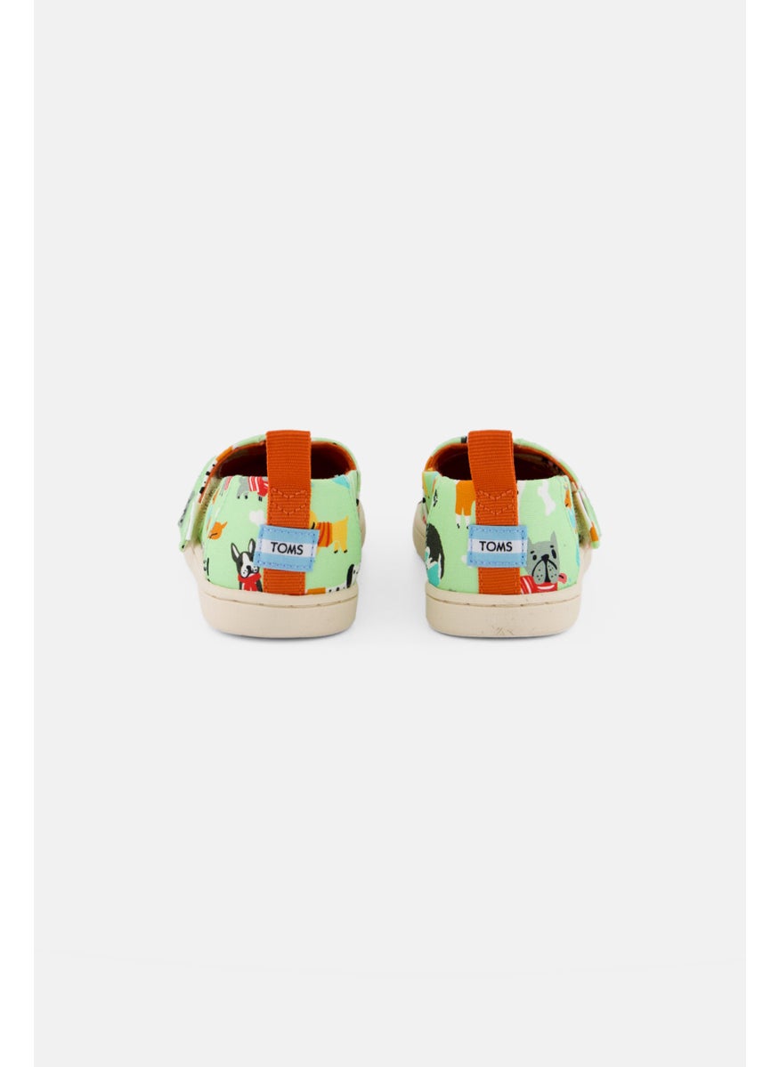 TOMS Toddlers Boy Dogs Print Velcro Casual Shoes, Lime Green  - Image 4