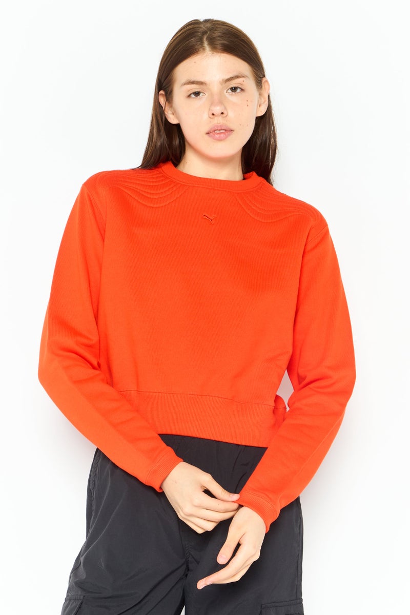 PUMA Women Sportswear Fit Outdoor Sweatshirt, Orange - Image 1