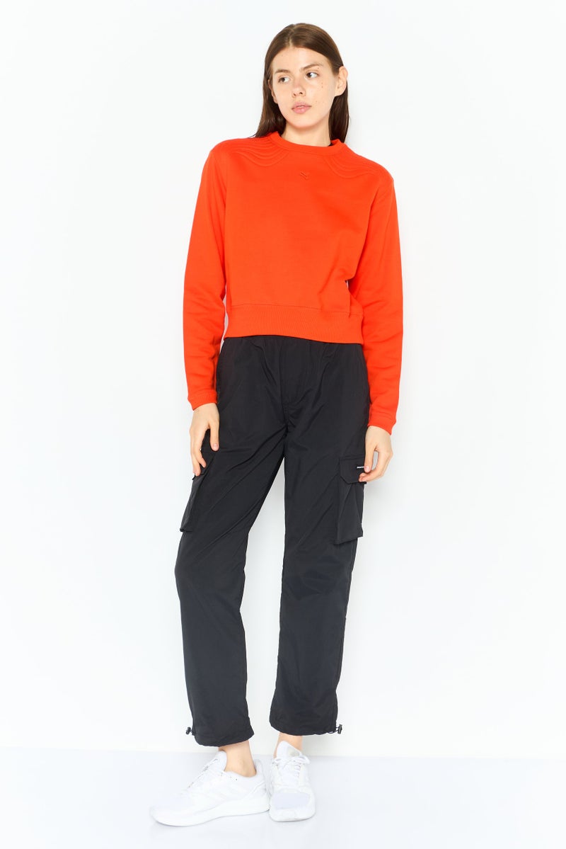 PUMA Women Sportswear Fit Outdoor Sweatshirt, Orange - Image 3