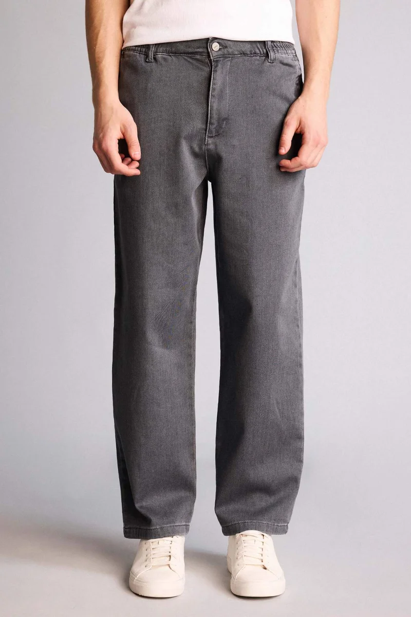 Defacto  Soft Textured Wide Leg Jeans for Men | Best Price UAE