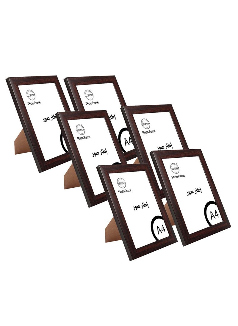 LOWHA - Set Of 6 Wall Or Tabletop Stand Photo Frame With Horizontal and Vertical Formats - Image 1