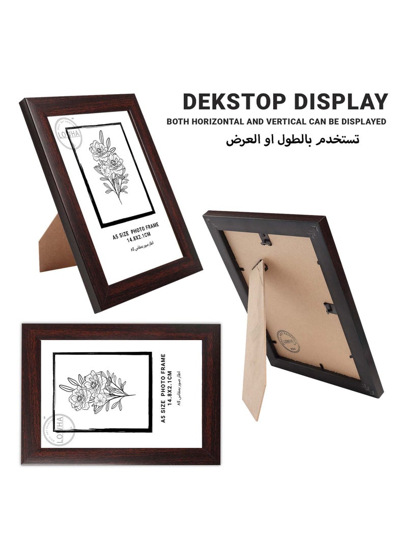 LOWHA - Set Of 6 Wall Or Tabletop Stand Photo Frame With Horizontal and Vertical Formats - Image 1