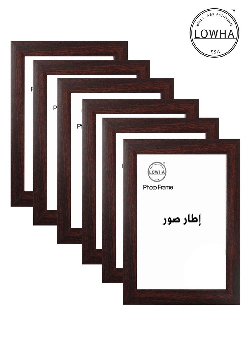 LOWHA - Set Of 6 Wall Or Tabletop Stand Photo Frame With Horizontal and Vertical Formats - Image 1