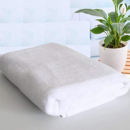 Belive-Me Cotton 500 GSM Large Size White Bath Towel for Hotel, Men, Women, Unisex, Kids, Soft and Absorbent (55 inch x 27 inch or 140 cm x 70 cm, 1 Piece) - Image 3