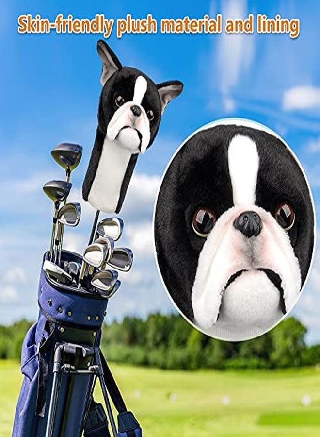 Cozion Golf Club Covers | Funny French Bulldog Golf Driver Head Cover | Boston Terrier Plush Headcover for 460cc Driver | Compatible with Major Brands | Unique Gift for Golfers - Image 3
