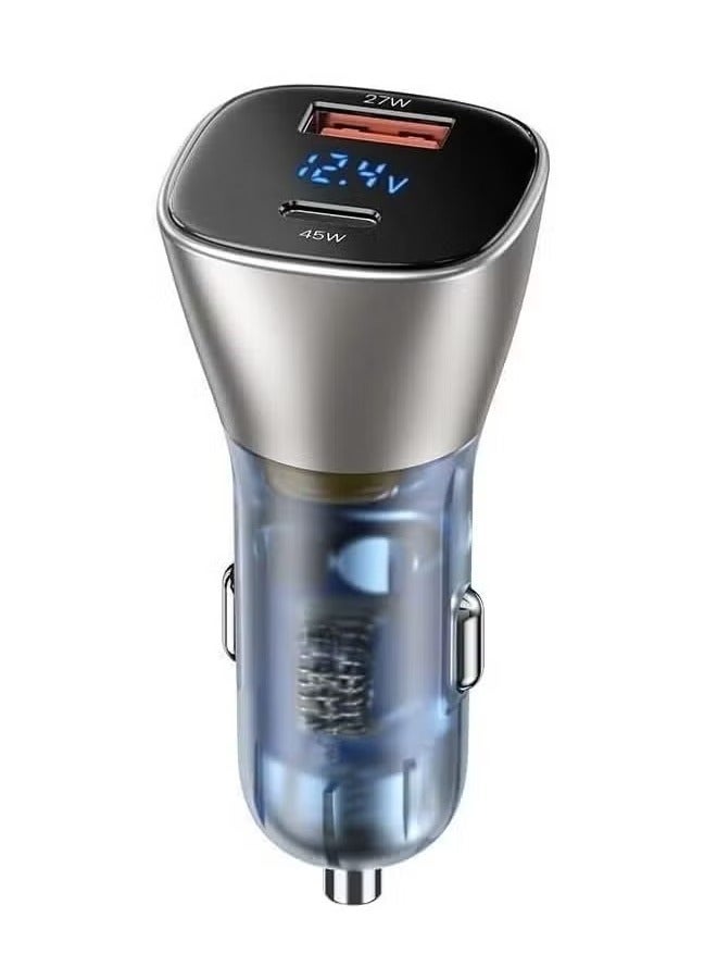 ELTRAZONE Fast Car Charger 45W with Dual Ports & Digital LED Display Smart Quick Charge QC 3.0, Universal Phone Car Charger for All Smartphones, Compact & Efficient Charging Solution  - Image 1