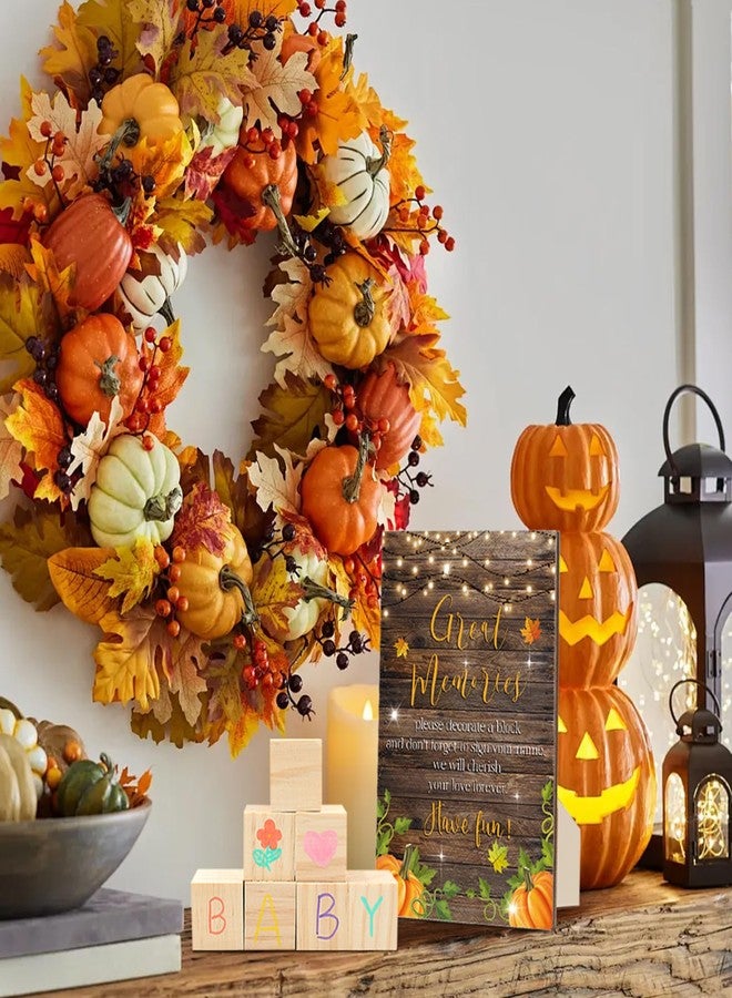 ZCPTZ 97 Pcs Pumpkin Baby Shower Games Sign Kit,Including Decorate a Block Game Sign 72 DIY Blank Wooden Blocks 24 Painting Pen to Draw Your Idea for Fall Baby Shower Game Thanksgiving Gender Reveal Party - Image 4