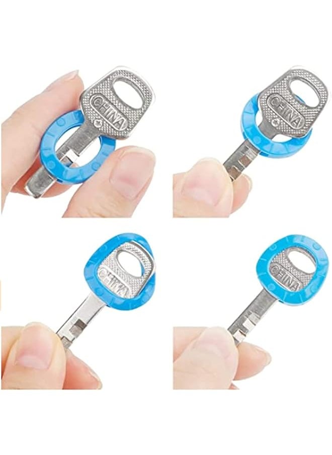 erorex Small Key Covers Tags Bright Colored Key Caps Silicone Key Covers Elastic Key Tags Key Identifier Coding Rings 0.8 Inch Dia Key Identifiers 24Pcs In 8 Colors Mixed Color  - Image 2