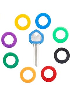 erorex Small Key Covers Tags Bright Colored Key Caps Silicone Key Covers Elastic Key Tags Key Identifier Coding Rings 0.8 Inch Dia Key Identifiers 24Pcs In 8 Colors Mixed Color  - Image 1