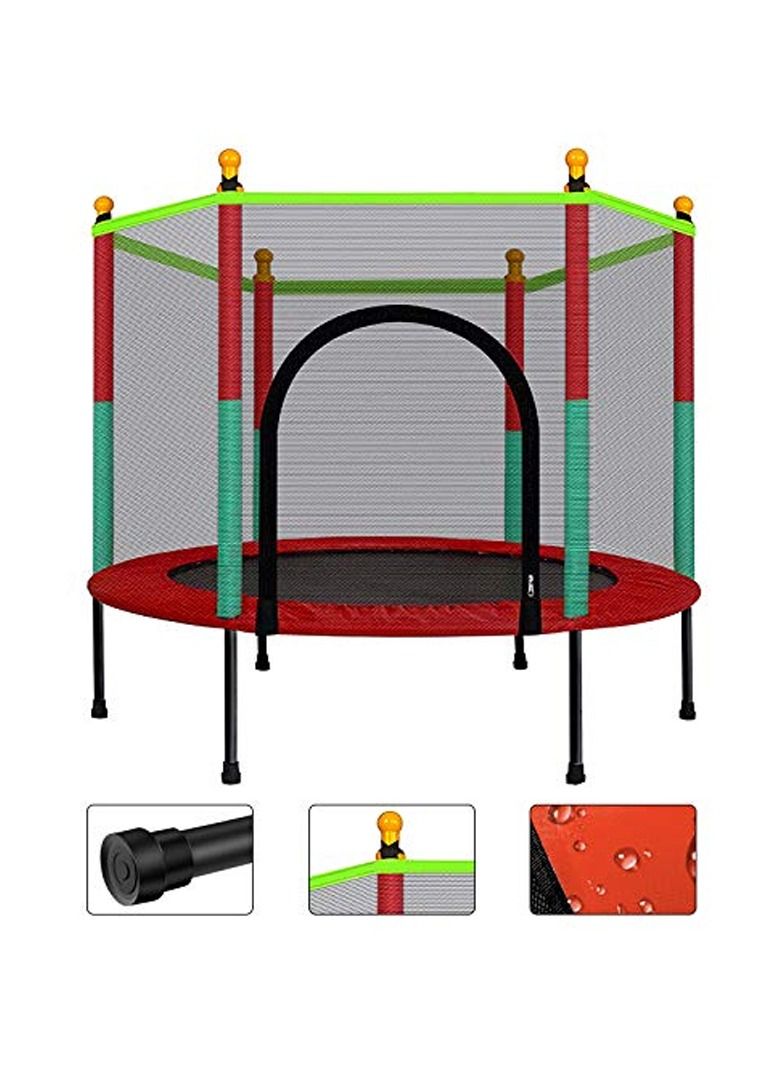 DubaiGallery High Quality Kids Trampoline Baby Indoor Jumping Bed Adult Fitness With Protection Net Playground Family Toy - Image 3