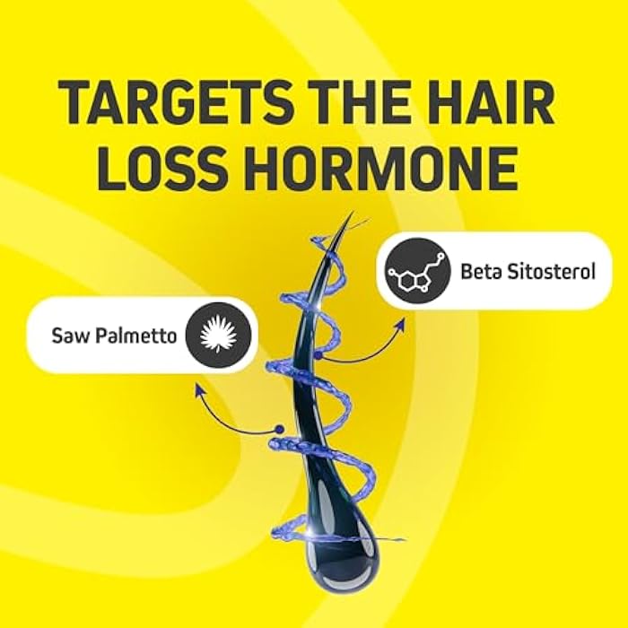 Herbtonics فيتامينات نمو الشعر للنساء والرجال | مثبط DHT مع بالميتو المنشار و 10000 ميكروغرام بيوتين، مكمل فولي تونك لنمو الشعر - يدعم مظهر شعر أكثر كثافة وامتلاء، غير معدّل وراثيًا، 60 كبسولة نباتية - Image 3