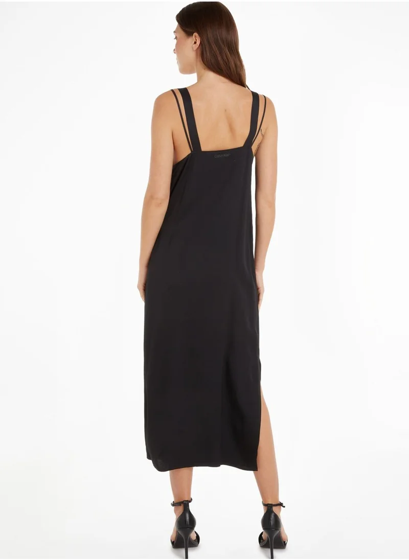 CALVIN KLEIN Tie Detail Wrap Dress