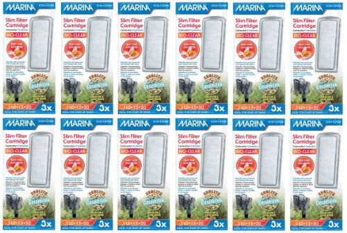 Hagen Marina Slim Filter Zeolite Plus Ceramic Cartridge for Aquarium 3 count 12 Pack