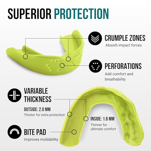 SISU 3D Youth Mouthguard, Neon Flash - Pre-Formed, Easy Fit Protection for Lacrosse, Football, Hockey, Team Sports - Remoldable Up to 20 Times - Non Toxic - Image 3