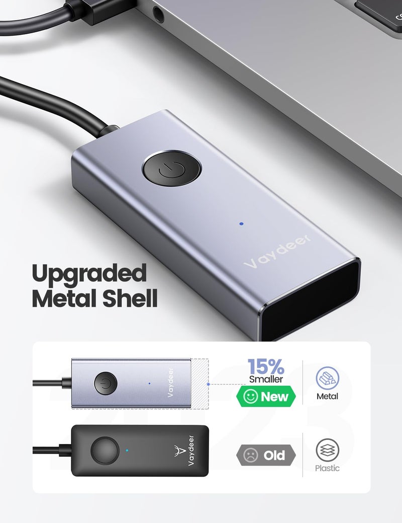 Vaydeer Metal USB Mouse Jiggler, S4 Mouse Mover with ON/Off Switch,Simulate Movement to Prevent The Computer from Entering Sleep Mode,Plug-and-Play,Driver-Free - Image 4