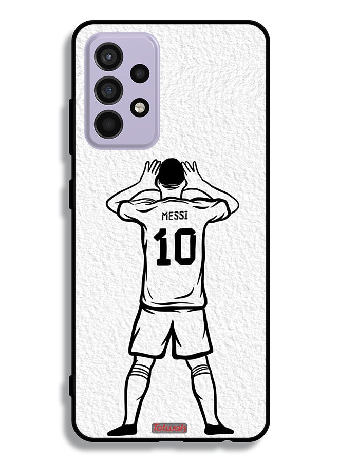 Tolwak Samsung Galaxy A52 4G Protective Case Cover Messi Sketch - Image 1