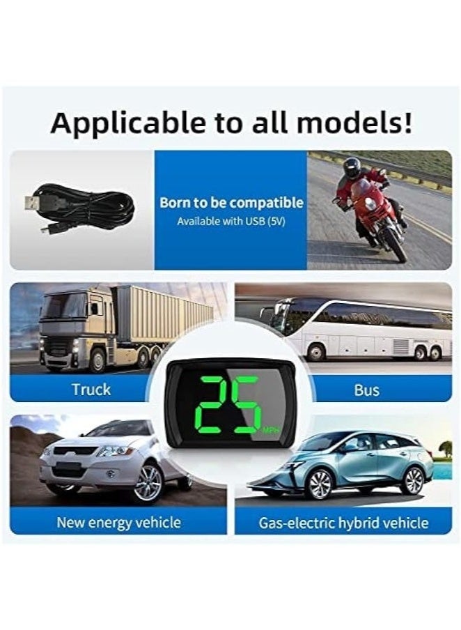 Bukela Car HUD Speedometer, Clear Speed Display, Voice Alerts, USB Power Cable - Ideal for Cars, Trucks, Buses - KM/H - Image 2