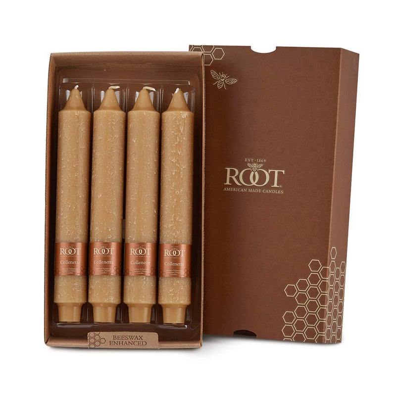 Root Candles Unscented Dinner Candles Premium Beeswax Blend Boxed Candle Set 9Inch Beeswax 4Count