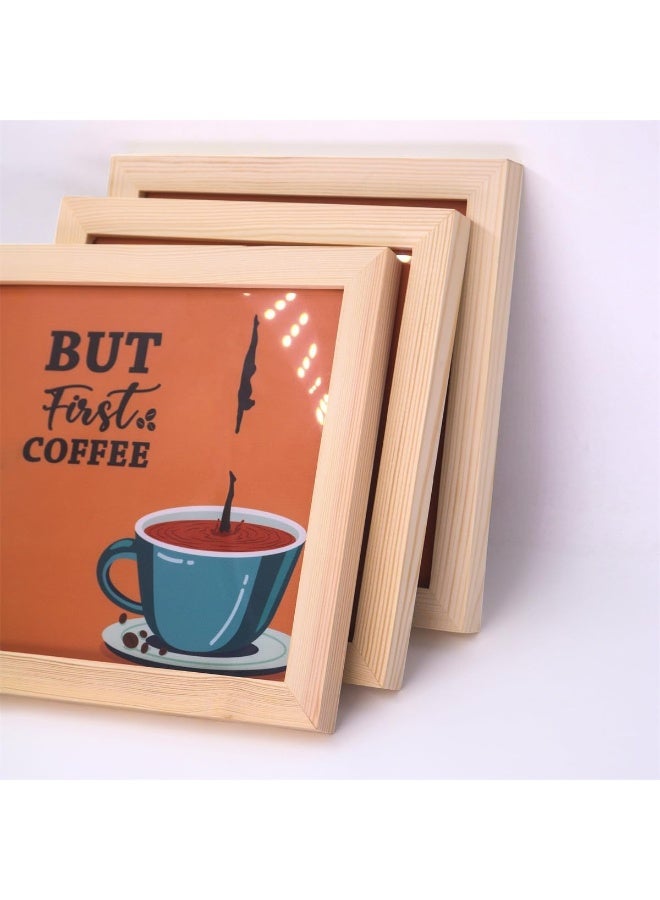 SAGUEYU With Frame But First Coffee Wall Art Decor for Kitchen 3pcs/Set Framed Coffee Sign for Home Dining Bar Decorative - Image 5
