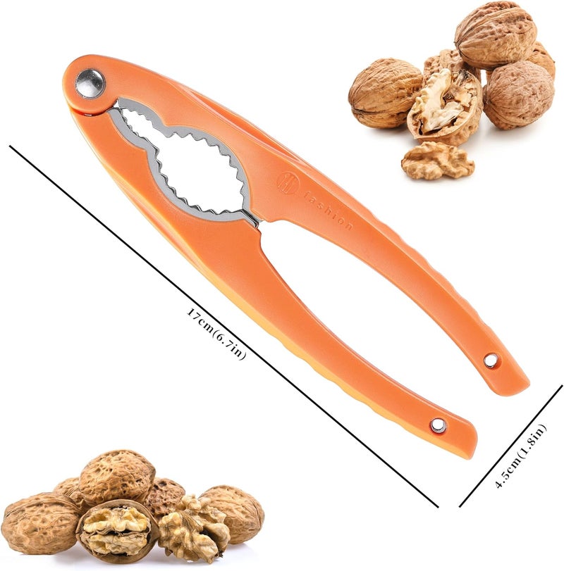 VITUER NutCracker, Stainless Steel Nut Crackers for All Nuts, Heavy Duty Nutcracker Tool for Walnet, Pencan, Chestnut, Crab, Lobster and More, Ergonomic Handle (Orange) - Image 2