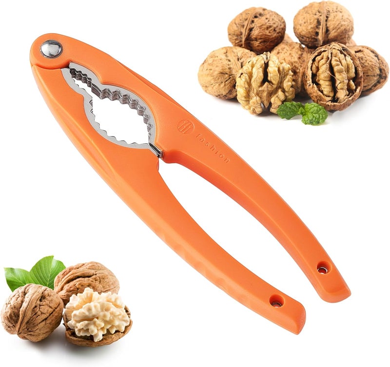 VITUER NutCracker, Stainless Steel Nut Crackers for All Nuts, Heavy Duty Nutcracker Tool for Walnet, Pencan, Chestnut, Crab, Lobster and More, Ergonomic Handle (Orange) - Image 1