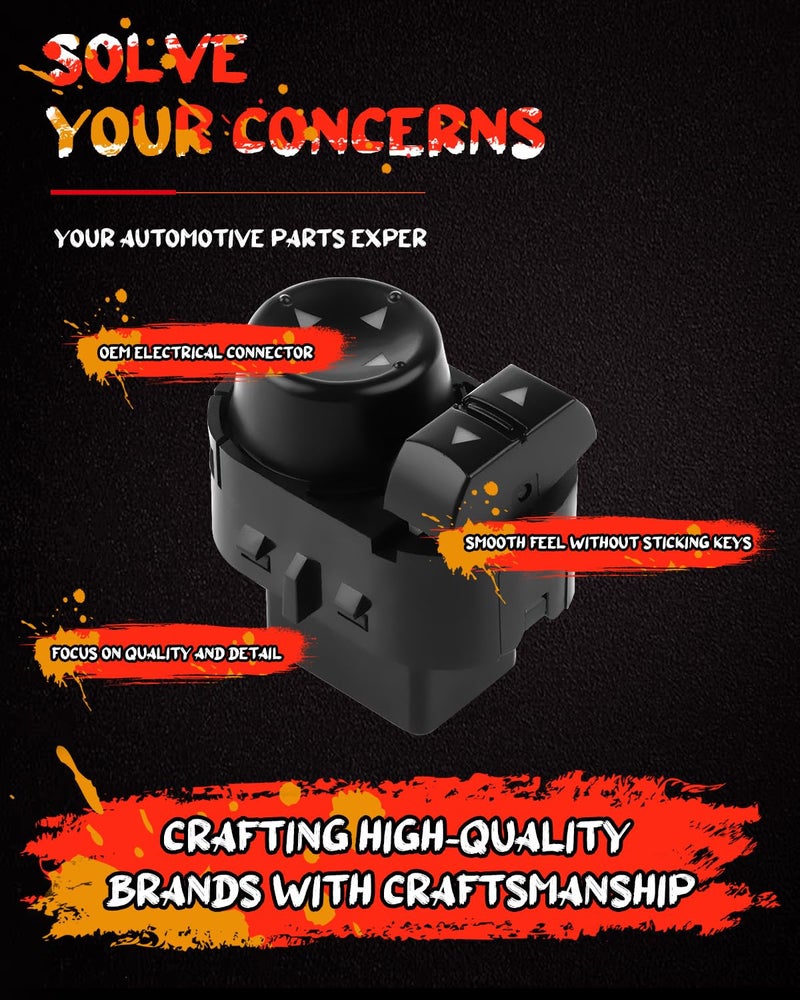 CCIYU Power Mirror Switch Replacement fit for 2007-2013 Chevy Silverado 1500 2007-2014 Chevy Silverado 2500 HD 2007-2013 GMC Sierra 1500 2007-2014 GMC Sierra 2500 HD 3500 22883768 - Image 2