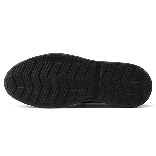 VILOCY Shoes for Mens Fashion Dress Sneakers Casual Walking Shoes Business Oxfords Comfortable Breathable Lightweight Tennis All Black,US10.5 EU43.5 - Image 2