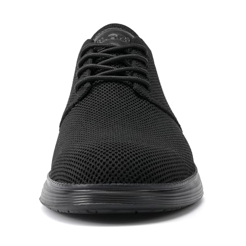 VILOCY Shoes for Mens Fashion Dress Sneakers Casual Walking Shoes Business Oxfords Comfortable Breathable Lightweight Tennis All Black,US10.5 EU43.5 - Image 5