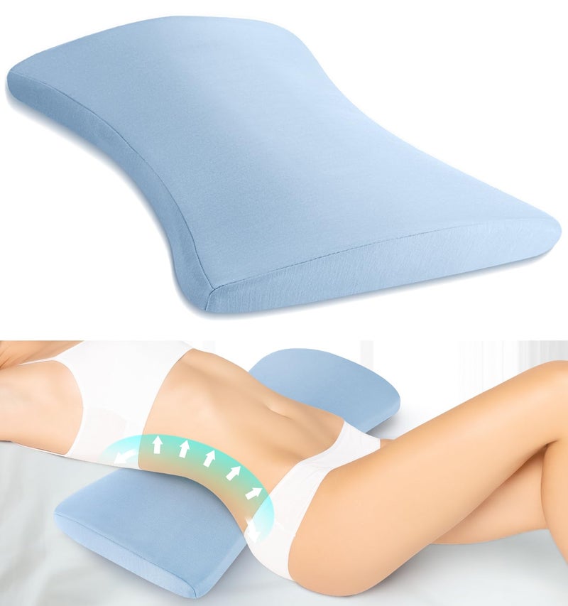 Lumbar Support Pillow for Bed Relief Back Pain Lower Back Pillow for Sleeping Memory Foam Waist Pillow Back Wedge Bolster Pillow for Side BackStomach Sleepers Bed Rest Pillow for Car Sofa