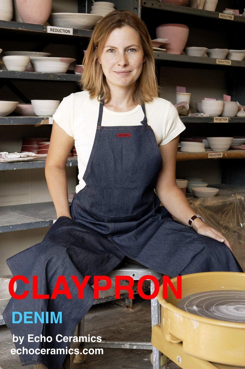 Claypron  BLUE DENIM  the original split overlapped apron for potters  chefs  gardeners  artists  men and women - Image 4